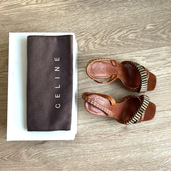 CELINE Leather Stiletto Slingback with metal accent — US 6.5 - Picture 3 of 8